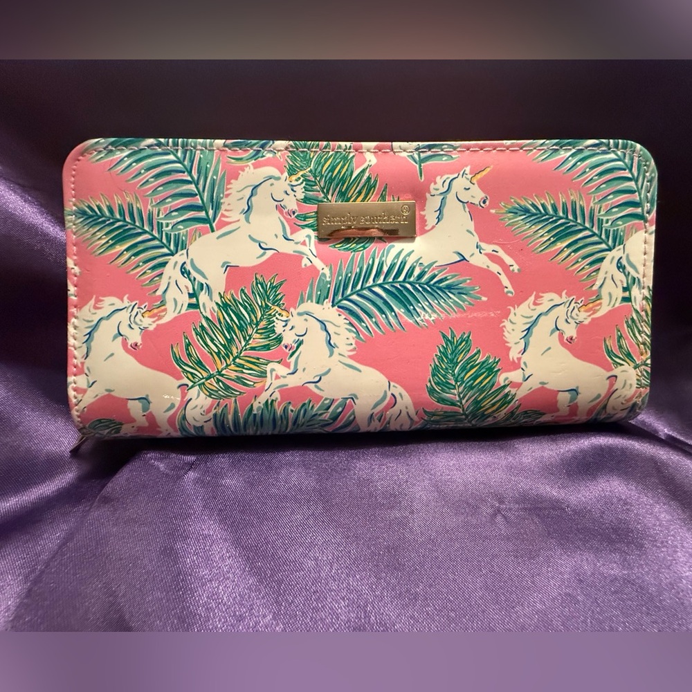 Simply Southern Wallet Pink Tropical Unicorn